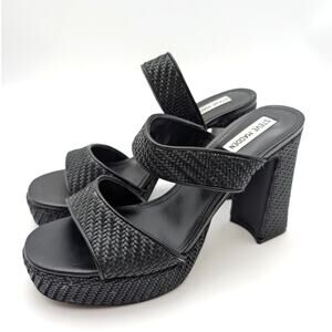 Steve Madden Stance Platform Slide Sandal Open Toe Women's Black Size US11M EU42